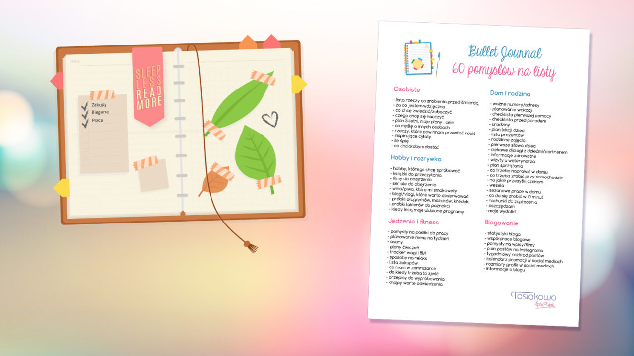 Bullet journal pomysły na listy