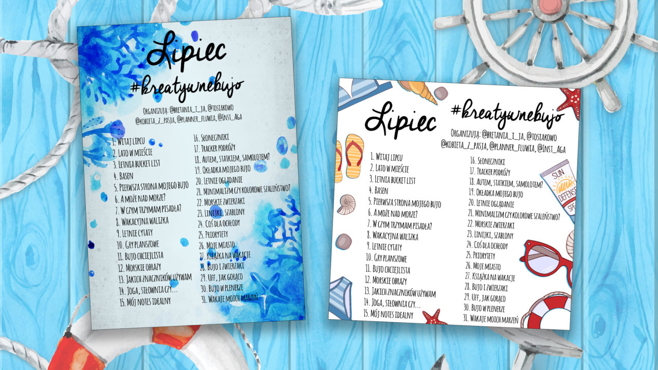 #kreatywnebujo – wyzwanie na Instagramie (lipiec 2017) #kreatywnebujo lipiec 2017