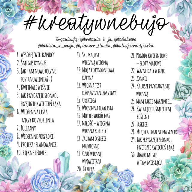 #kreatywnebujo na kwiecień