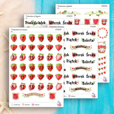 Zestaw miesięczny: truskawkowy (cztery arkusze)