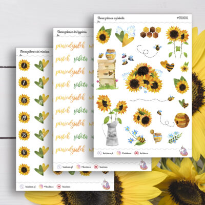 Słonecznikowy zestaw miesięczny (trzy arkusze)