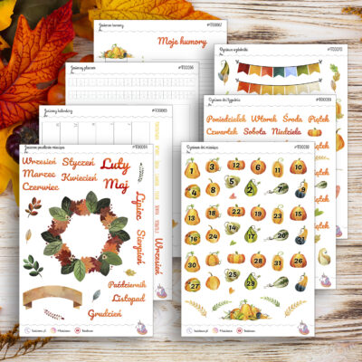 Mega zestaw - dyniowy, jesienny (siedem arkuszy)