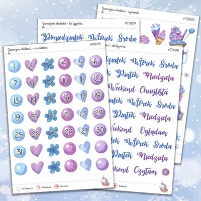 Zamrożone słodkości - zestaw miesięczny (cztery arkusze)