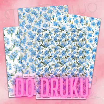 Niezapominajki - zestaw czterech papierów (do druku)