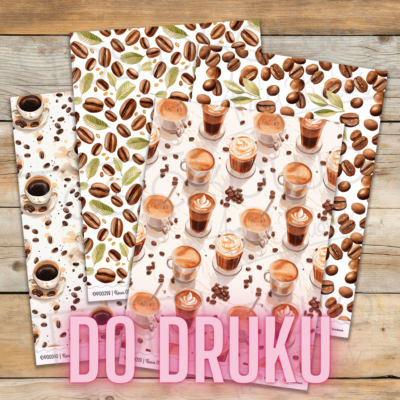 Kawa - zestaw czterech papierów - do druku