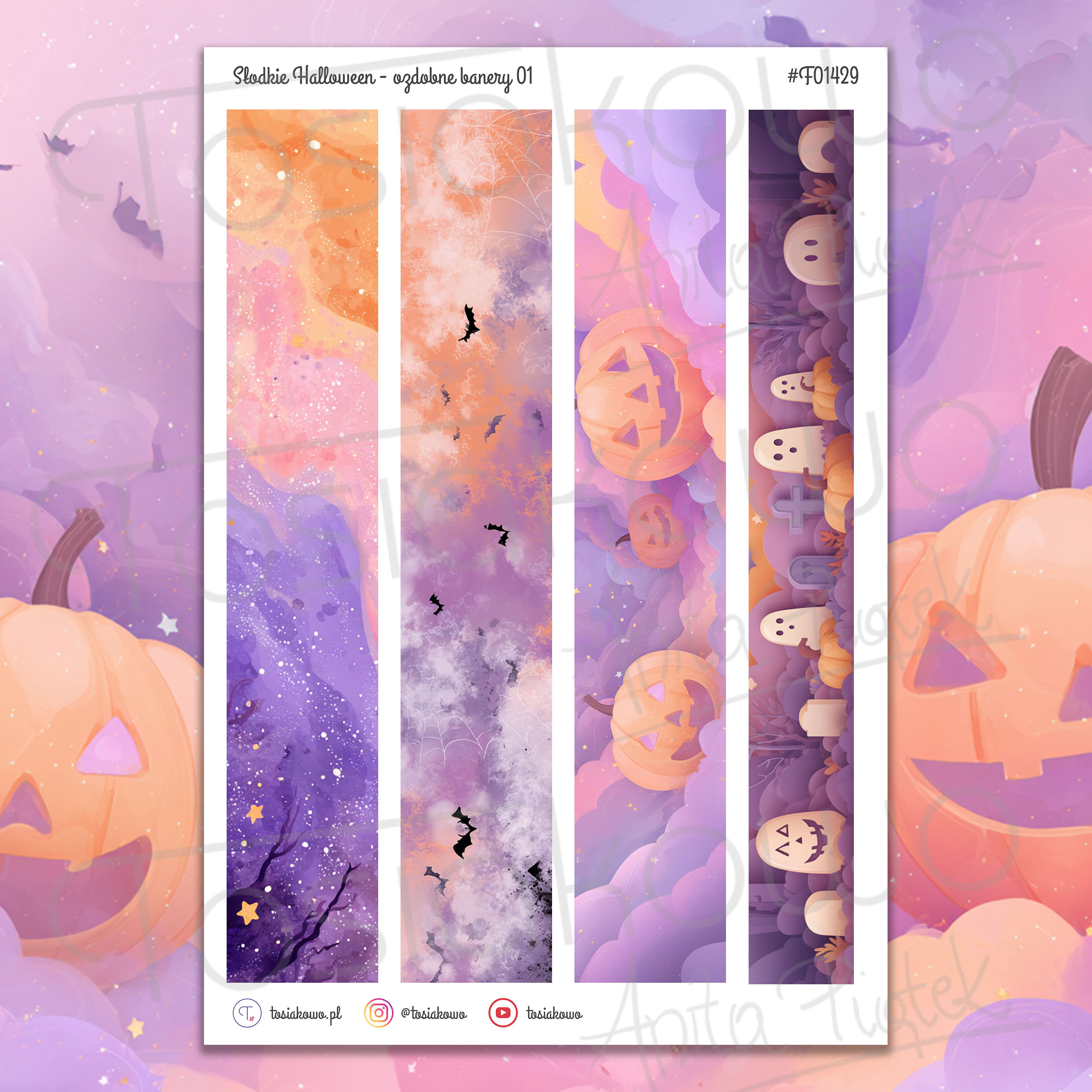 Słodkie Halloween - ozdobne banery 01