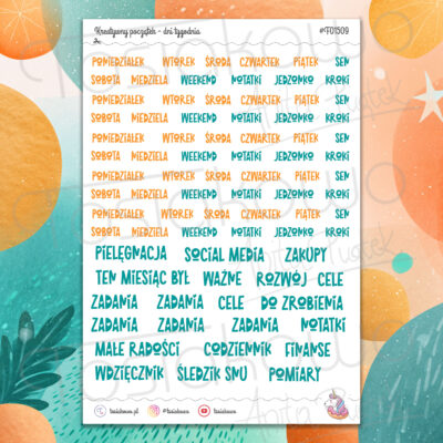 Kreatywny początek - dni tygodnia