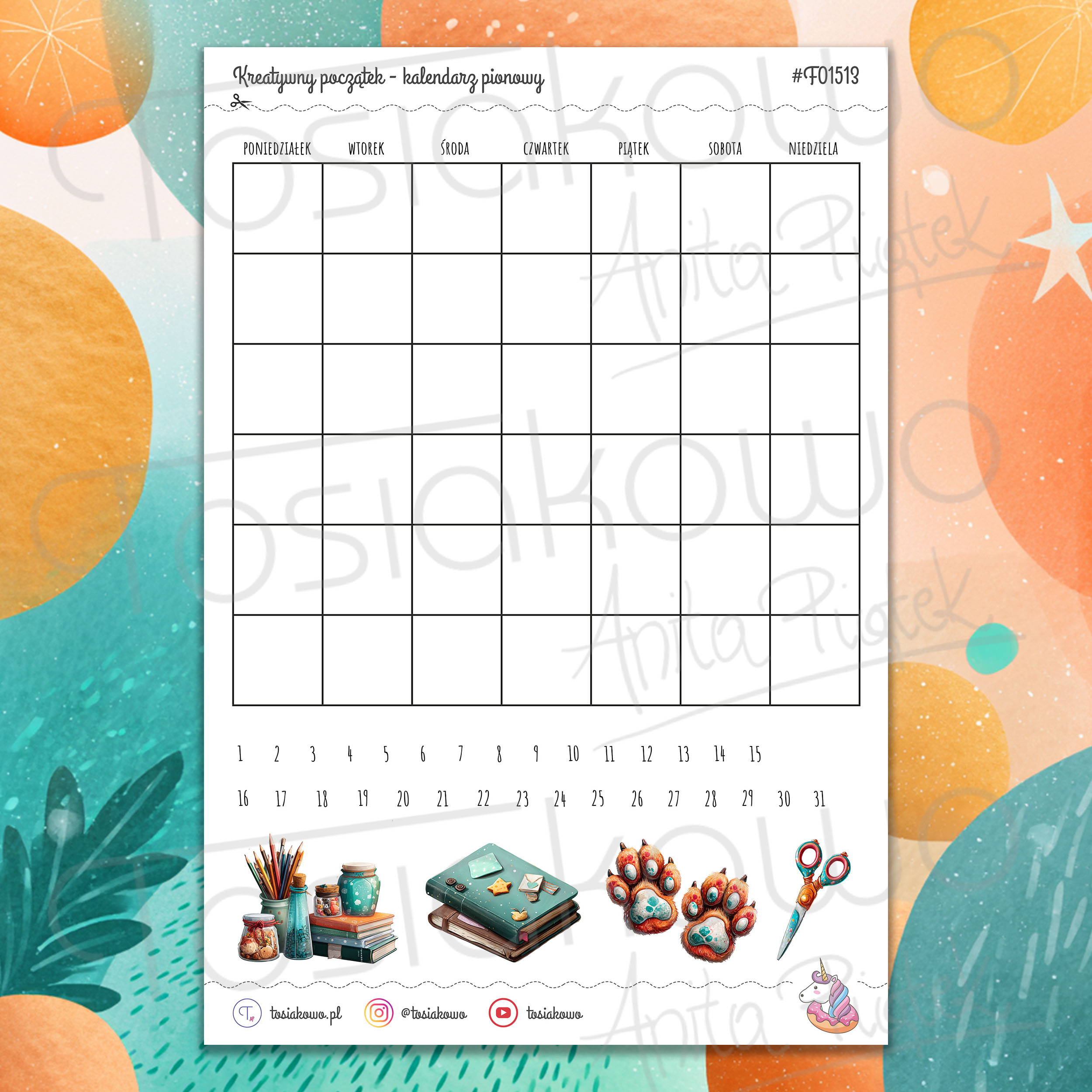 Kreatywny początek - kalendarz pionowy