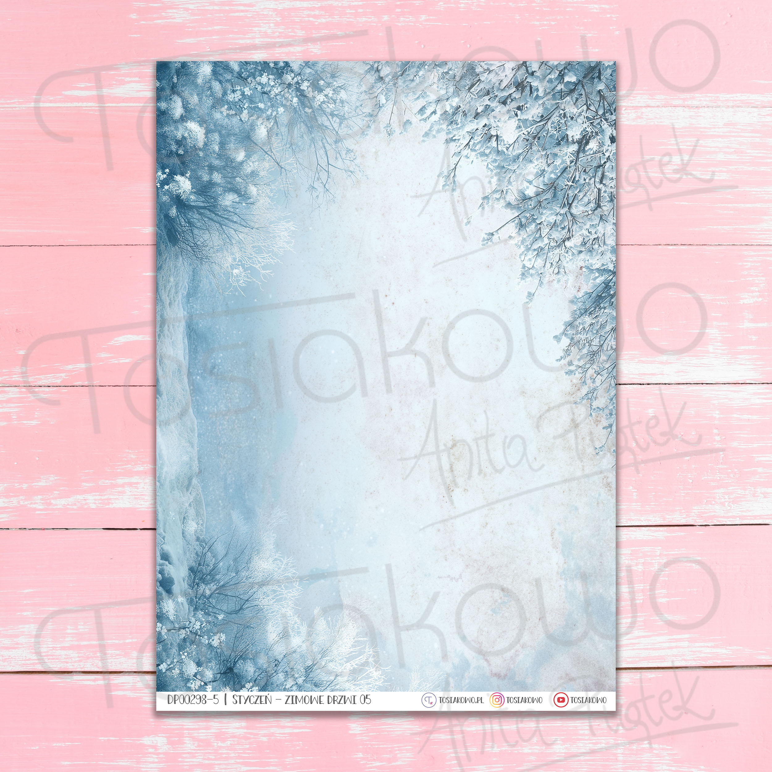 Mini zestaw do kartki – Zimowe drzwi (9 arkuszy DO DRUKU) - obrazek 6