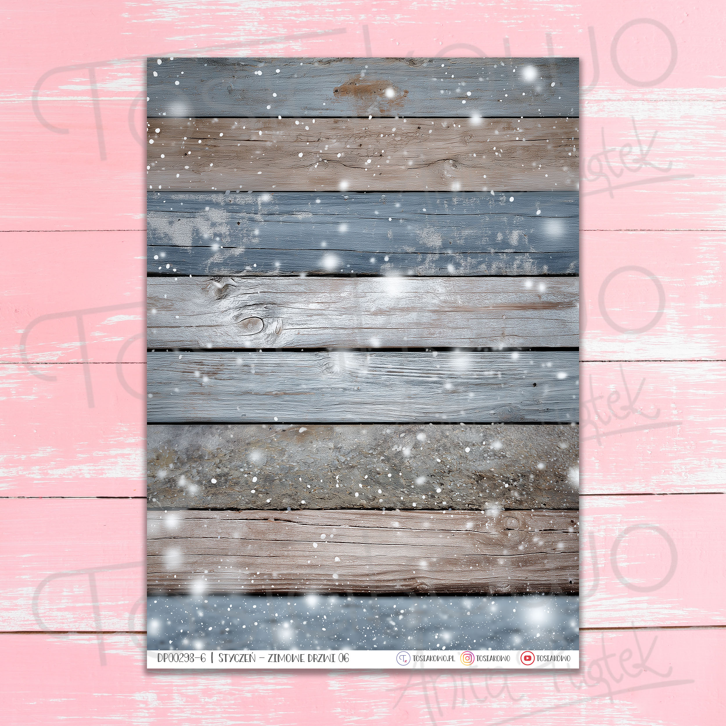 Mini zestaw do kartki – Zimowe drzwi (9 arkuszy DO DRUKU) - obrazek 7
