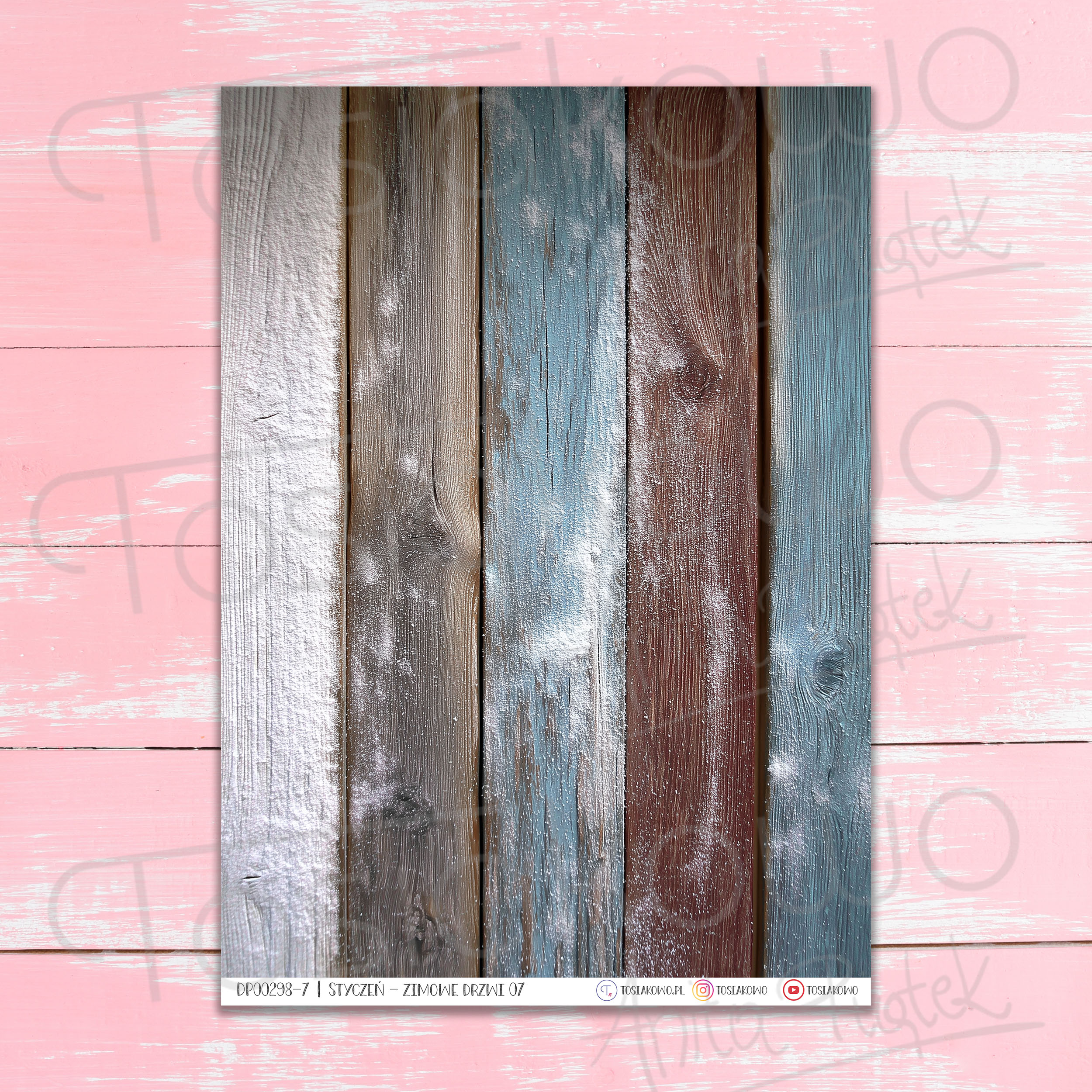 Mini zestaw do kartki – Zimowe drzwi (9 arkuszy DO DRUKU) - obrazek 8