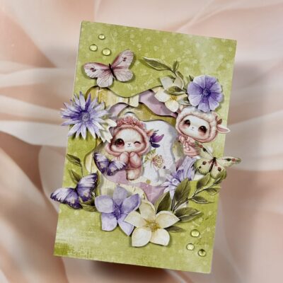 Kartka tunelowa - wiosenna łąka