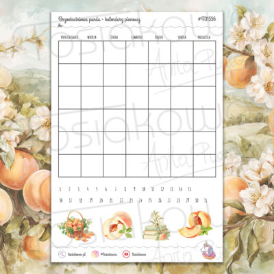 Brzoskwiniowa panda - kalendarz pionowy