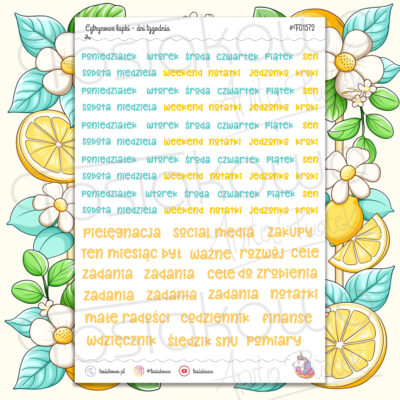 Cytrynowe łapki - dni tygodnia
