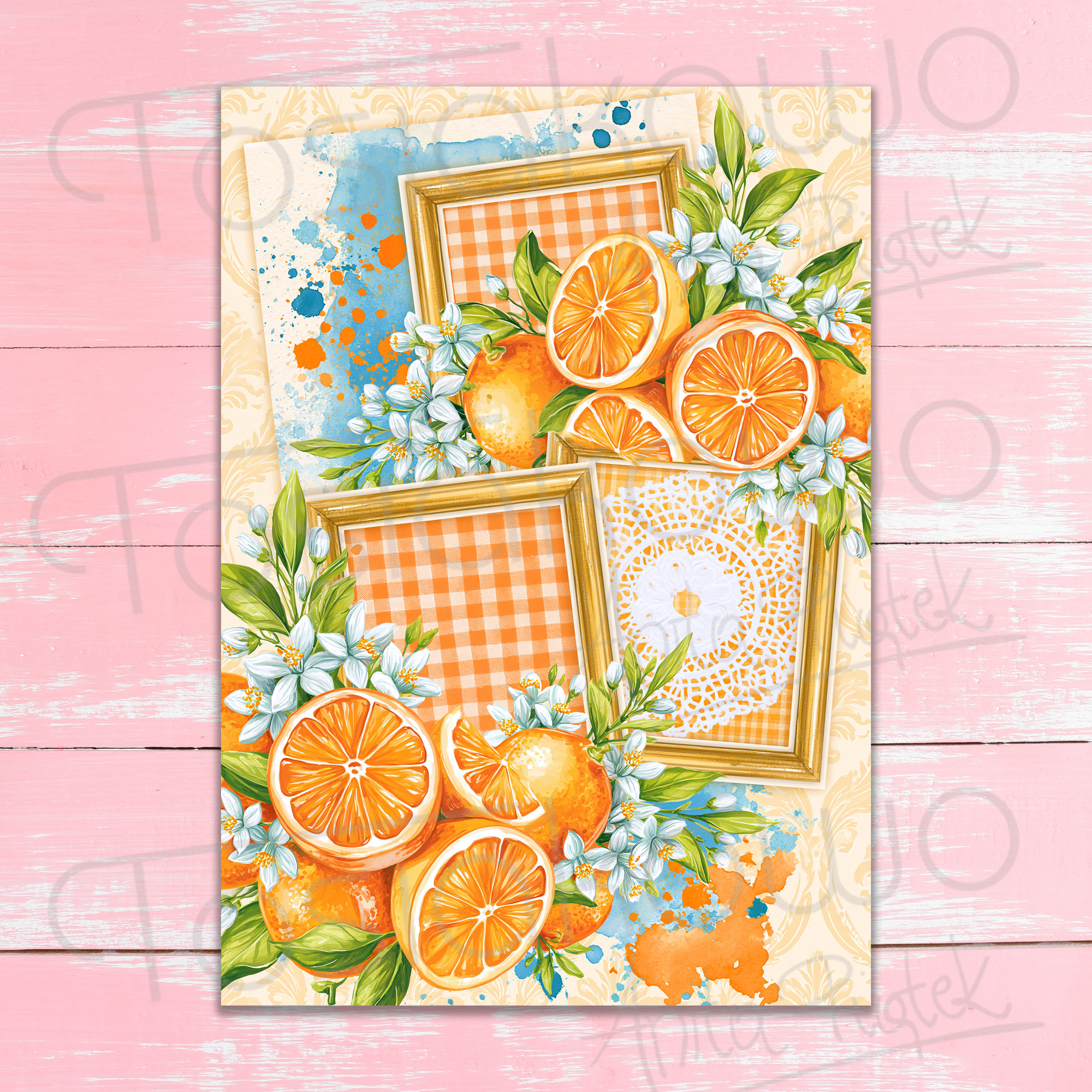 "Madame Orange" - KOLEKCJA DO DRUKU (18 ARKUSZY) - obrazek 8