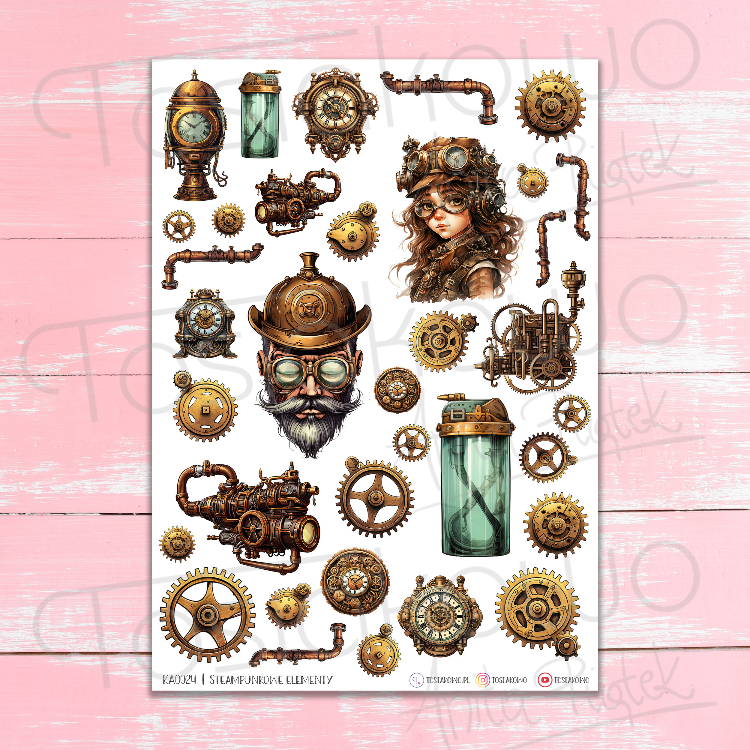"Steampunk po męsku" - KOLEKCJA DO DRUKU (10 TEŁ + 6 ARKUSZY z DODATKAMI) - obrazek 2