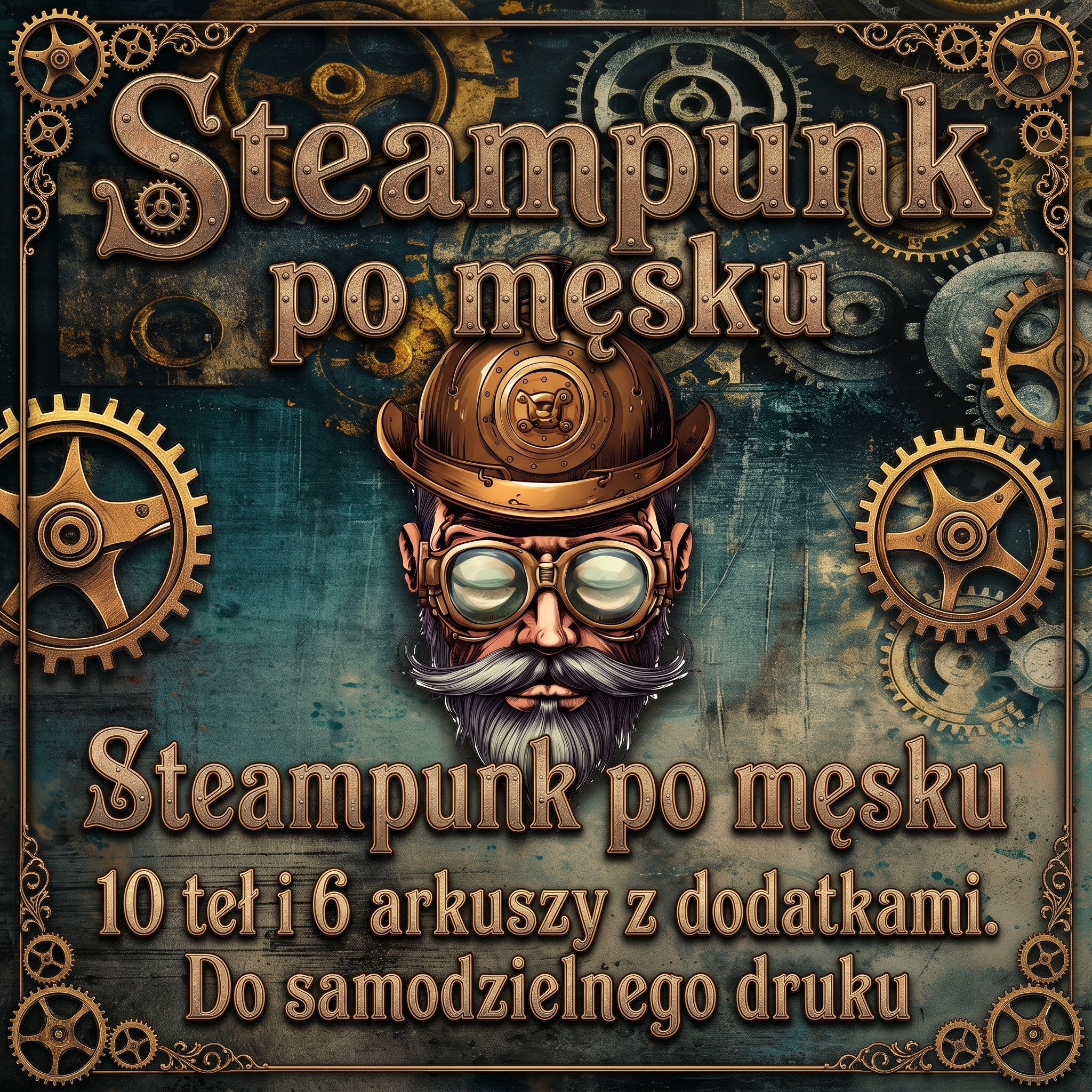 "Steampunk po męsku" - KOLEKCJA DO DRUKU (10 TEŁ + 6 ARKUSZY z DODATKAMI)