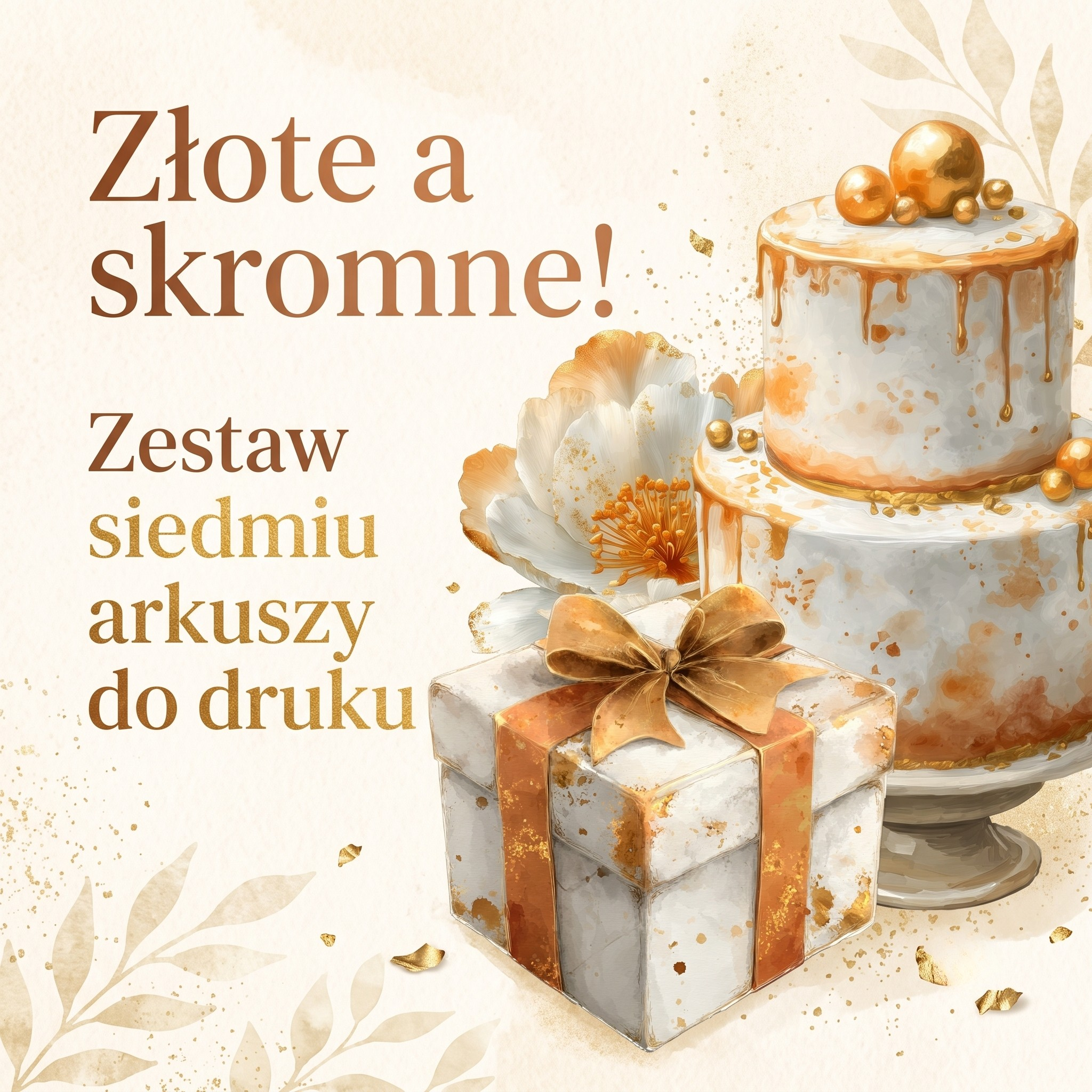 "Złote a skromne" - PAPIERY DO DRUKU (SIEDEM ARKUSZY)